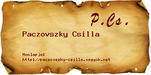 Paczovszky Csilla névjegykártya