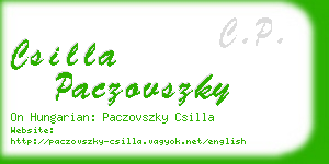 csilla paczovszky business card